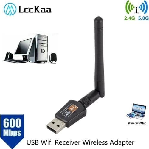 LccKaa 600Mbps USB Wifi Adapter 5.0GHz+2.4GHz USB Wifi Receiver Wireless Network Card usb wifi High Speed Antenna Wifi Adapter