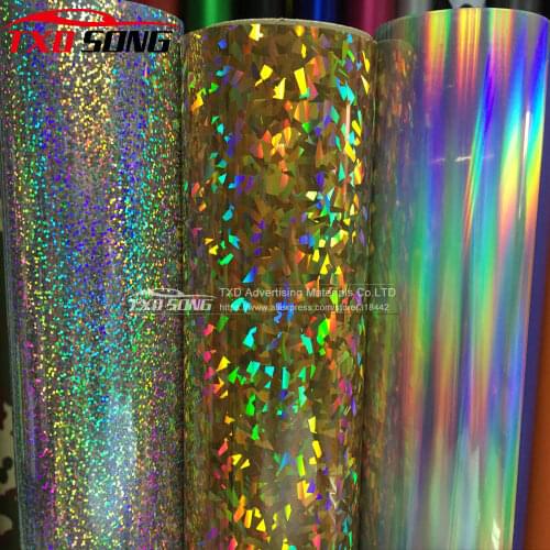 50CMX100CM High quality Hologram PU VINYL Hologram transfer Vinyl PU for fabric heat transfer with air free shipping