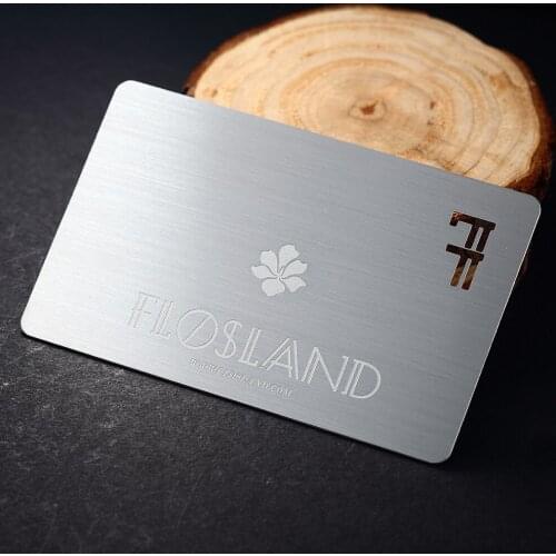Brushed metal business card stainless steel brushed business card design hollow metal membership card customization