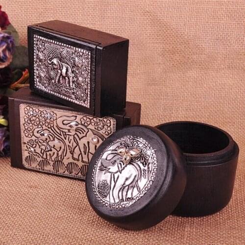 NEWYEARNEW Thailand Wooden Toothpick Holder Living Room Cotton Business Card Box Creative Household Storage