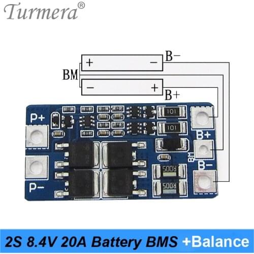 Balance BMS Lithium 2S 8.4V 20A Battery Protection Board for Electric Bicycle Light Headlamp and 7.4V Speaker Battery JH Turmer