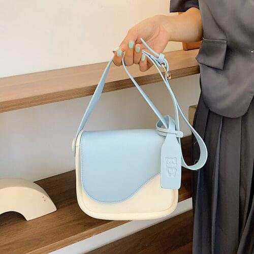 Female Cute Small PU Leather Crossbody Bags for Women Patchwork Colors Shoulder Bag Ladies Party Fashion Clutch Purse Sac A Main