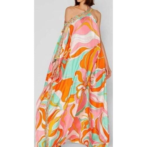 Retro Floral Print Elegant Maxi Dress Women 2021 Summer V-Neck Loose Long Boho Dresses Casual Female Split Dress Ladies Vestidos