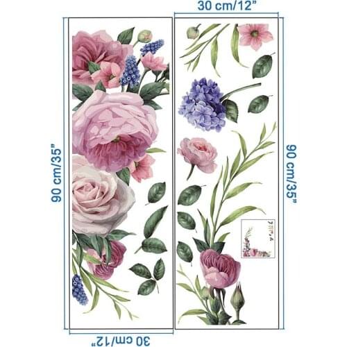 1 Pcs Living Room Decor Wall Sticker Art Flowers PVC Parts Waterproof Removable
