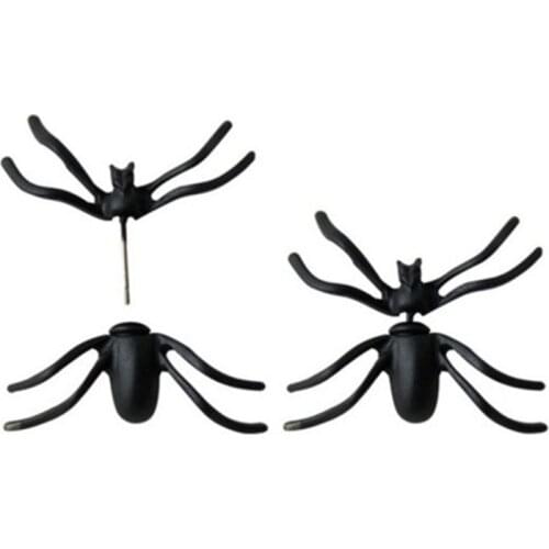 1 PC Punk Black Spider Earrings Halloween 3D Animal Stud Earrings European Vintage Fashion Jewelry Ear cuff Earrings
