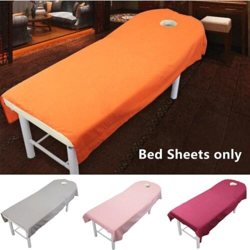 1Pcs SPA Massage Cosmetic Salon Sheets Bed Table Cover Sheets With Hole Treatment Beauty 80cmx190cm