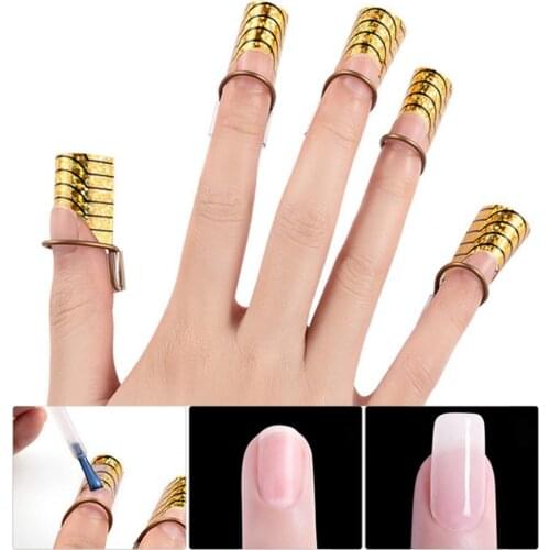 10Pcs/Set 5pcs/set Nail Art Reusable Nail Forms for UV Gel Silver/Gold Manicure Nail Tips Extension Guide Builder Tools Kit