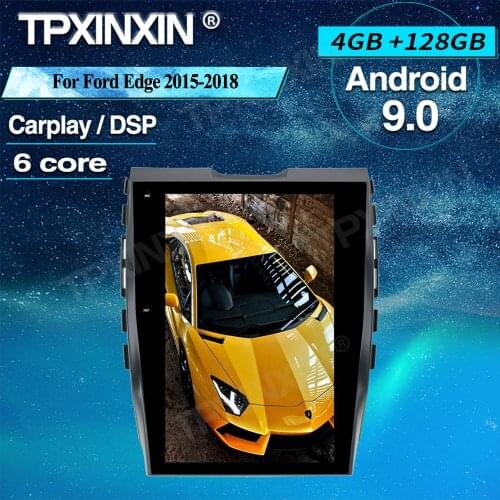 128G Carplay Tesla Style Android 9 Car GPS Navigation For Ford Edge 2015-2018 Multimedia Player Head Unit Autoradio Audio Stereo