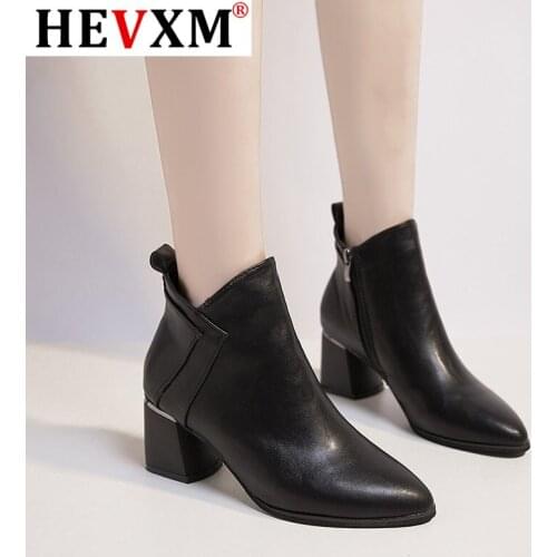 2020 New Winter Boots High Quality Women Ankle Boots Zip Pointed Toe Footwear High Heels Female Boots Party Shoes Women PU