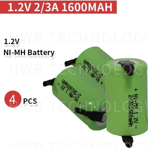 4 PCS/lot KX Original New 1.2V 2/3A 1500mAh Ni-Mh 2/3A Ni-Mh Rechargeable Battery With Pins Free Shipping
