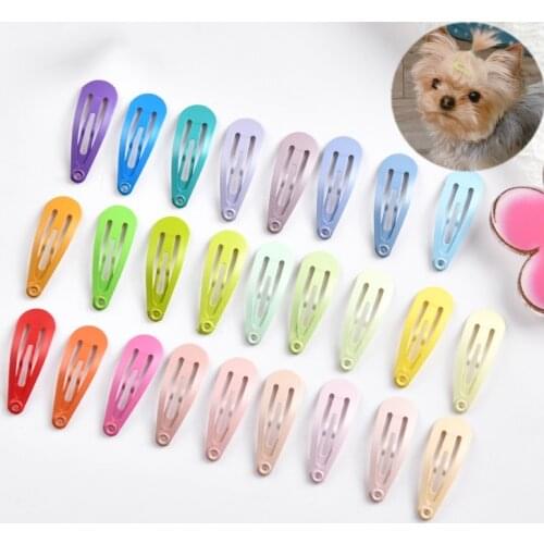 50pcs /lot 2.5CM Korean Hairpin Dog Hairpin Shredded hair clip Grooming Accessories for Teddy Maltese Dog Supplies