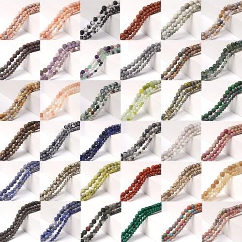 6/810/12MM Frosted Natural Fluorites Labradorite Turquois Agates Crystal Stone Beads Matte Round Gem Loose Bead For DIY Jewelry