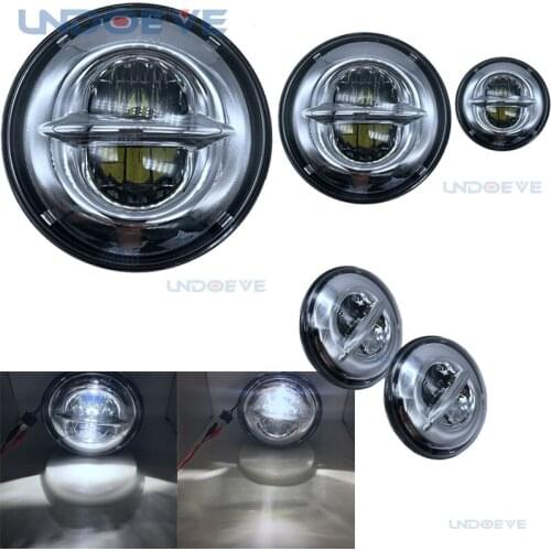 7inch Reflector Led Motorcycle Headlight drl 4.5inch Fog Lights fog light motorcycle passing lamps Softail Road King