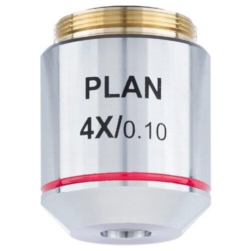 AmScope 4X Plan Achromatic Objective Lens for Infinity-Corrected Metallurgical Microscopes PL4X-INF-V300