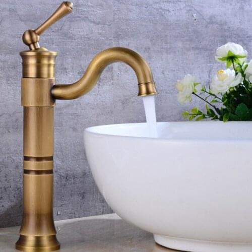 Antique brass toilet shower 360 turn bathroom basin sink mixer bronze old copper faucet single tap