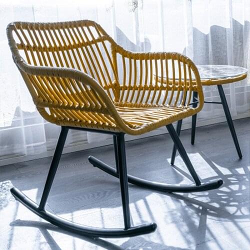 Balcony Rocking Chair Household Modern Living Room Light Luxury Chair Leisure Lazy Courtyard Rattan Chair Outdoor Furniture