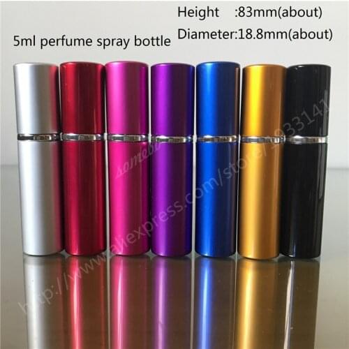 Free shipping 200pcs/lot 5ml Refillable Portable perfume bottle &Traveler Aluminum Spray Atomizer Empty Parfum bottle