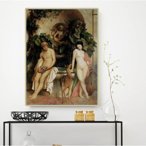 Citon Jean-Leon Gerome《The Idylle(Daphnis And Chloe)》Canvas Oil Painting Famous Art Picture Modern Wall Decor Home Decoration