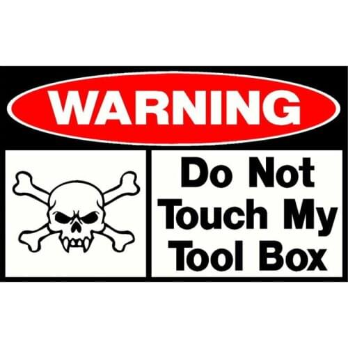 Dawasaru Do Not Touch My Tool Box Warning Car Stickers Waterproof Decals Truck Motorcycle Auto Accessories PVC,16cm*9cm