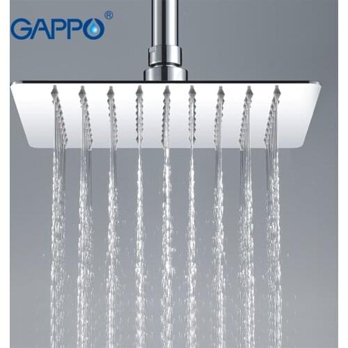 GAPPO 1PC High Quality 200*200mm Square 304 Stainless Steel Rainfall Shower Faucet Overhead Shower GA28