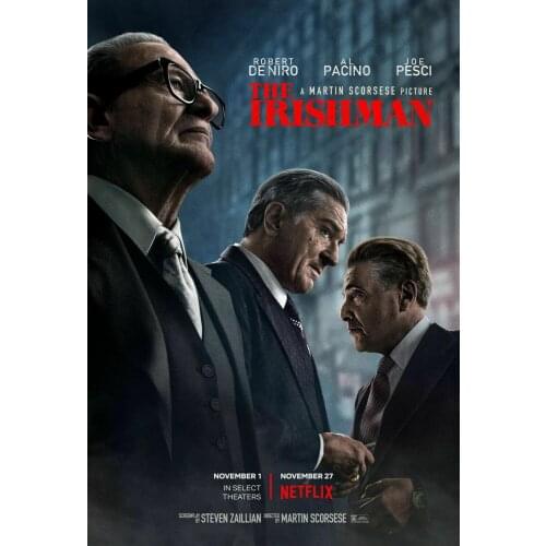 The Irishman 2019 Movie Film Silk Fabric Wall Poster Art Decor Sticker Bright