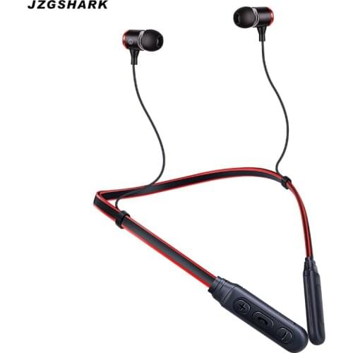JZGSHARK Neckband Bluetooth Earbuds 5.0 Metal Sports Magnetic Extra Bass In Ear Earphones with Microphone for Xiaomi Huawei 9 10