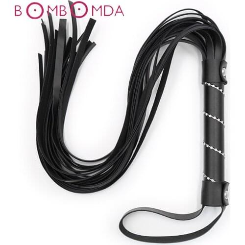 PU Leather Sex Whip with Lashing Handle Spanking Paddle Scattered Whip Knout Flirting Erotic Sex Tools For Couples BDSM Bondage