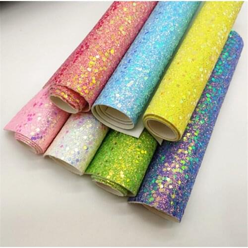 A4 sheet 20*33cm chunky glitter shiny leather sheet vinyl 1517