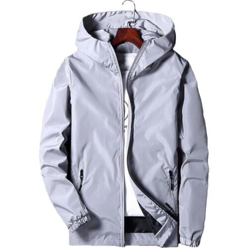 Spring Jacket Men Casual Hooded Windproof Trench Coat Mens Autumn Zipper Windbreaker Outwear 5XL Jackets Jaqueta Masculina