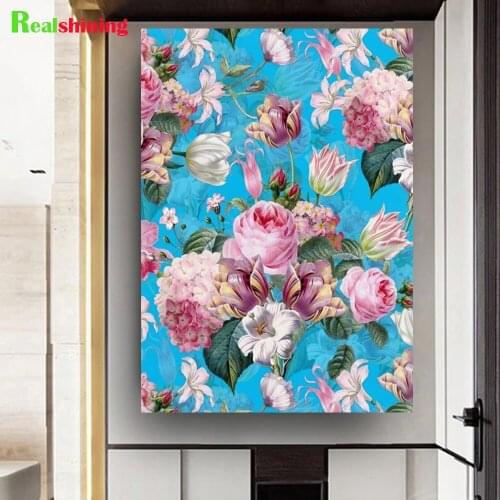 Nordic Fashion Pink Rose Flowers Diamonds Embroidery Kits,Full 5D Diy Diamond painting Cross Stitch Rhinestones decoration N2171