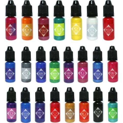 23 Colors Pearlescent Resin Pigment Kit Liquid Pearl-luster Resin Pigment Colorant Dye Resin Jewelry Making Tools Kit