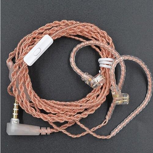 KZ Earphones Gold Mixed plated Upgrade cable Headphones wire Original KZ-ZST/ES4 KZ-ZSN with Mic