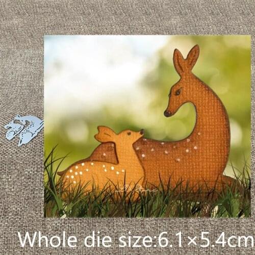 New Design Craft Metal stencil mold Cutting Dies 2pcs Sika deer decoration scrapbook die cuts Album Paper Card Craft Embossing