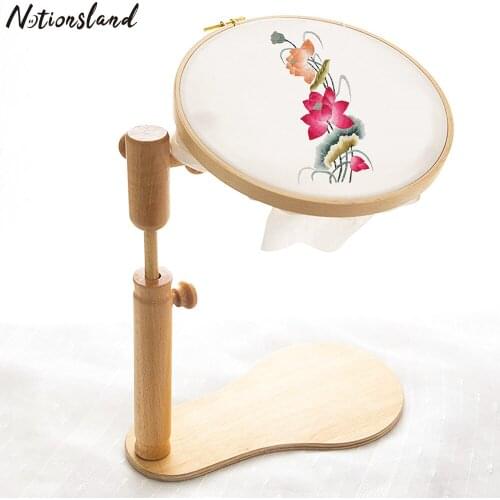 Embroidery Stand DIY Embroidery Frame Hoop Wood Embroidery Cross Stitch Hoop Ring Frame Adjustable Sewing Tools