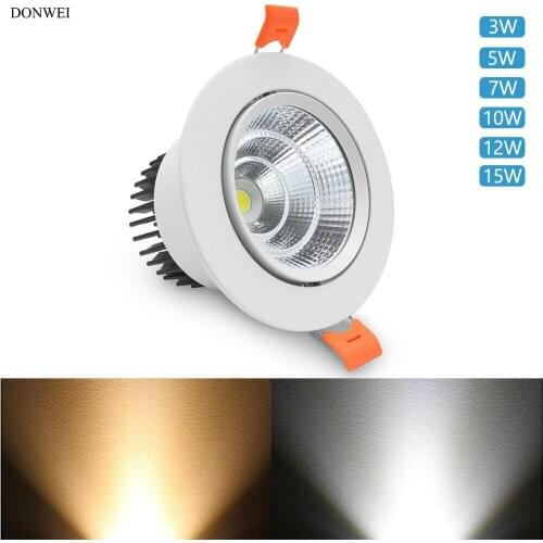 DONWEI Indoor COB LED Ceiling Downlight Spot Lights High Quality Aluminum Alloy Adjustable Angle Downlight 3W 5W 7W 10W 12W 15W