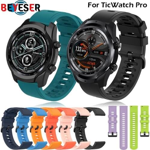 Wrist Band For Ticwatch Pro 3 GPS Strap For Ticwatch Pro 2020/GTX/E2/S2 Silicone Bracelet Replace Belt Smart Watch Accessories