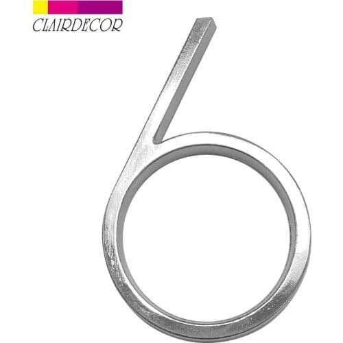 5 in Satin Nicke Modern House Number Hotel Home Door Number Outdoor Address Plaque Zinc Alloy Number for House Address Sign #6