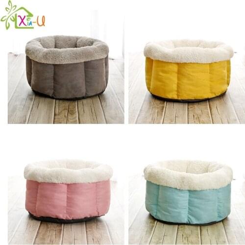 Cute Small Dog Kennel Cat Tunnel Nest Kitten House Windproof Warm Velvet Deep Sleep Puppy Cave Bed Cat Sleeping Bag Kitty Basket