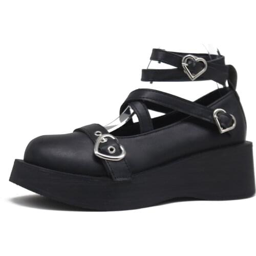 Lolita shoes loli leather shoes girls soft girl doll shoes shallow mouth low-top uniform shoes thick bottom wedges women