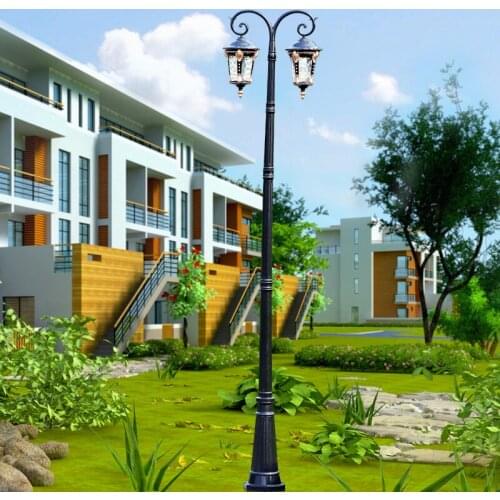 2.8m Double Arms Garden Decoration Landscape Post Street Lighting Pole For Sale