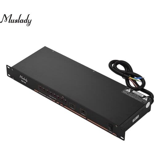 Muslady DB-00 8-outlet Rack Mount Power Sequence Controller Conditioner Surge Protector Power Supply Regulator with LED lights