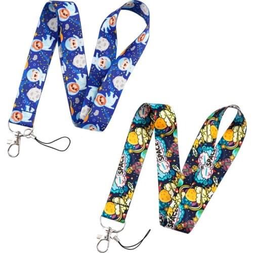 YA343 1PC Hot Sale Space Universe Mobile Phone Belt Keychain Cheetah Badge Camera USB Keychain Lanyard Neck Strap