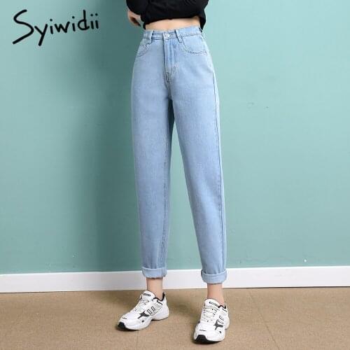 Syiwidii women jeans denim pants high waisted jeans for women vintage streetwear plus size clothing Casual 2020 winter fashion