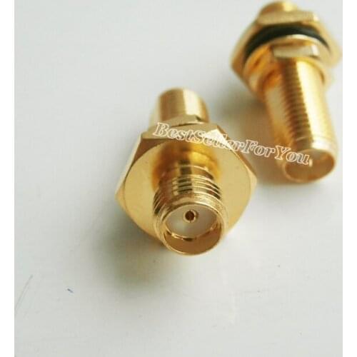 1X SMA Connector Female To RP SMA Connector RPSMA Connector Jack Bulkhead RF Adapter Connector Waterproof