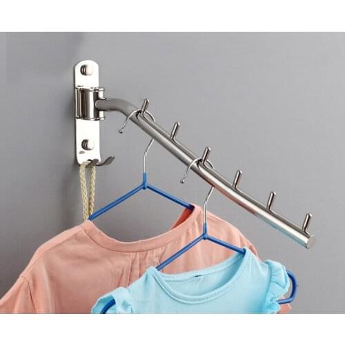 304 stainless steel bathroom coat hook hotel rotating hook swing rod wall hook cocina accesorio bathroom double towel glass