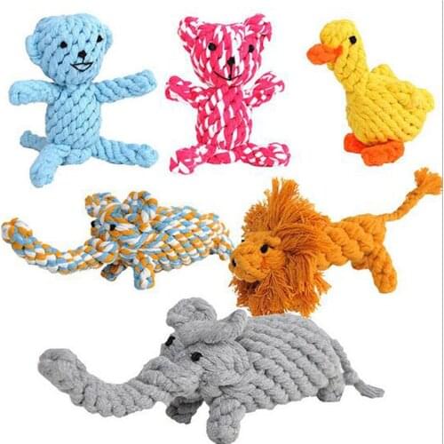 5 Kinds Dog Chew Toys Cute Animal Models Cotton Rope Pet Toys Useful Molar Dog Toys Clean Teeth Rope Pet Toys For Teath