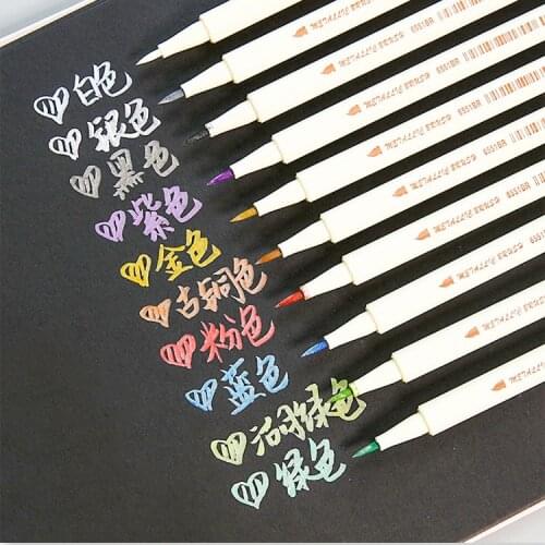 60pcs kawaii pen lot 10 colors metallic soft brush pen marker pen set DIY Scrapbooking crafts art stationery school supplies
