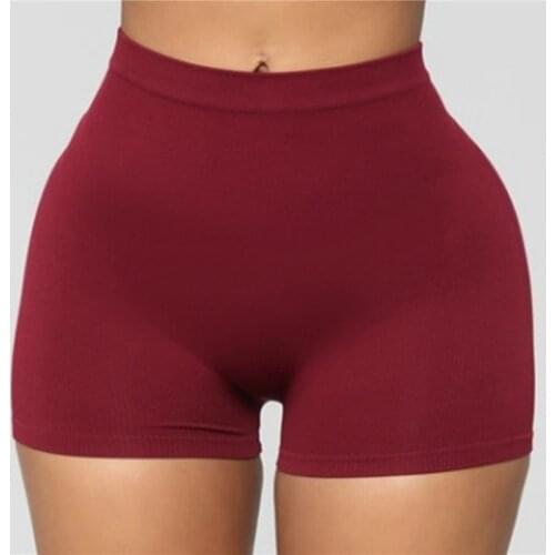 ATHVOTAR Tight Slim Shorts Women Fitness Elastic Waist Biker Shorts Casual Slim Bottoms Knee-Length Women Clothing