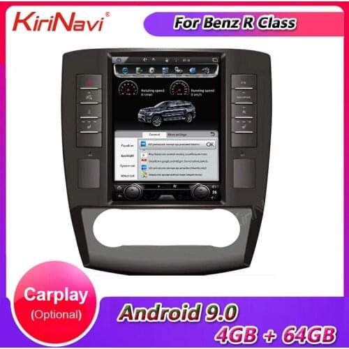 KiriNavi 10.4" Telsa Style Vertical Screen Android 9.0 Car Radio GPS Navigation For Mercedes Benz R class Car Dvd Multimedia 4G