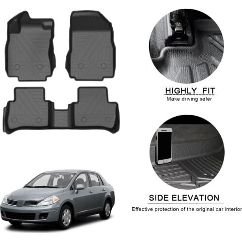 Car Floor Mats For Nissan Versa 2006-2010 TPE Non-Slip Foot Pad Waterproof Rubber Carpets Auto Automobile Interior Accessories
